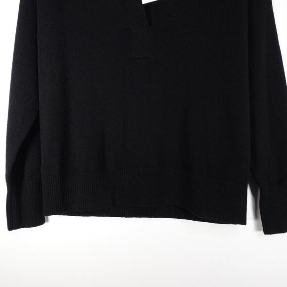 New Quince Women’s Mongolian Cashmere Polo Sweater Size Small Black 3617 - Picture 6 of 12